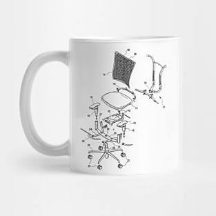 Office Rolling Chair Exploded No. 1 Black Mug